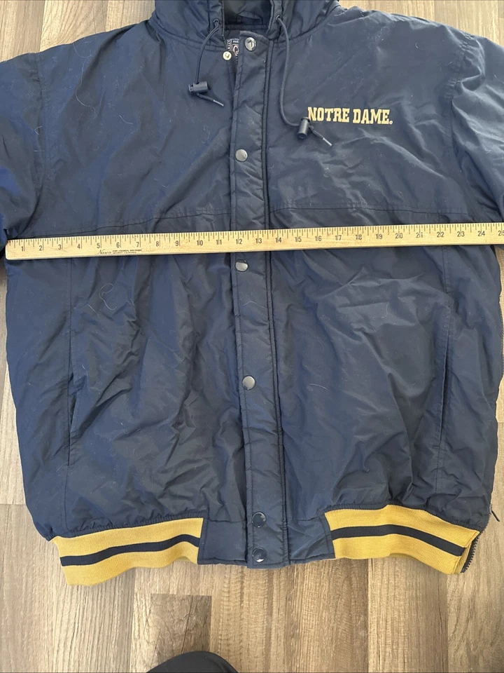 Chaqueta Abrigo Vintage Champs Sports Notre Dame Puffer Para Hombre Talla Grande Foto 3 de 4