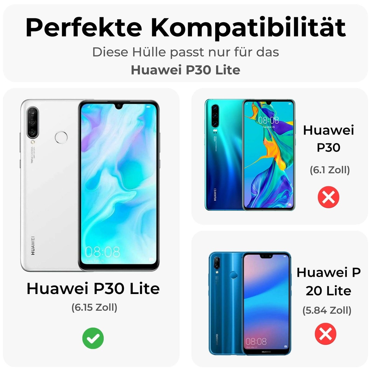 P30 Lite Handy Huawei HÃ¼lle New Edition Smartphone HÃ¼lle Huawei