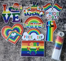 Brand New LGBTQ Yard Signs, Garden Flag And 50 Pack Of Pride Flags With Stickers