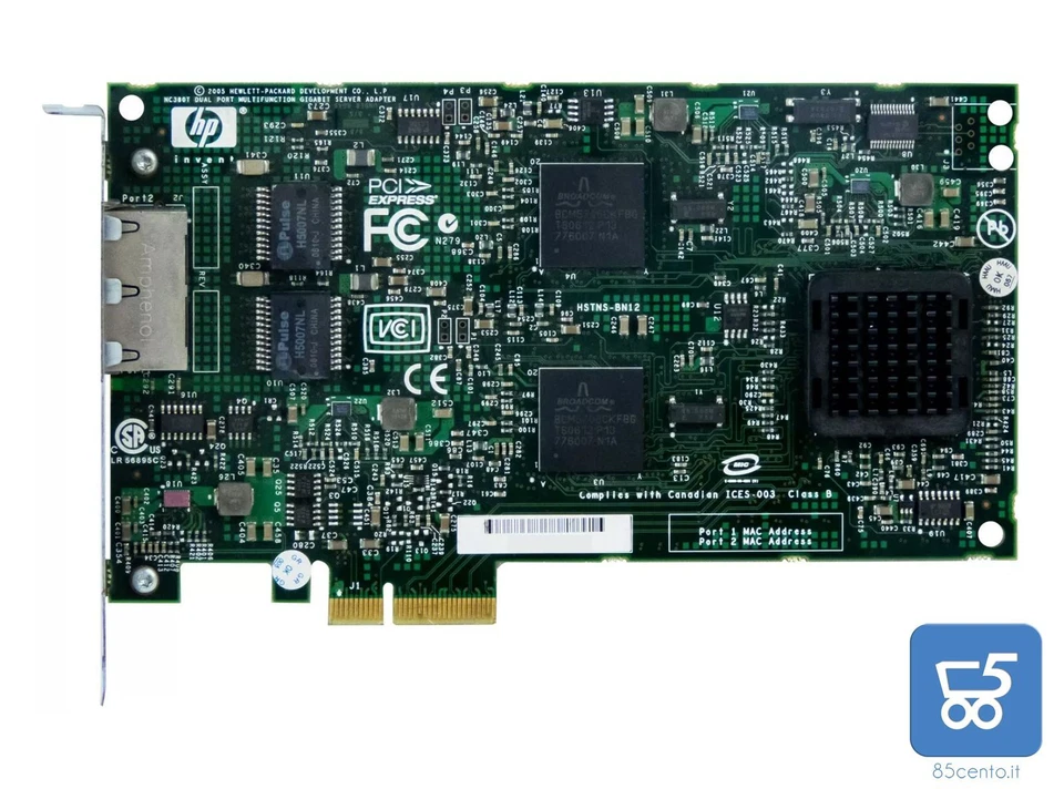 Adattatore server Gigabit Multifunzione a Doppia Porta PCIe HPE HP 374443-001 - Immagine 2 di 2