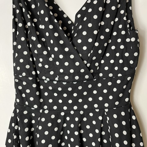 Heroecol (taglia XS) abito cocktail nero bianco a pois anni 50 60 vintage retrò - Foto 2 di 7