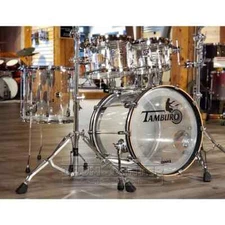 Tamburo Volume Series 5pc Seamless Acrylic Drum Set w/Snare Drum Natural Clear