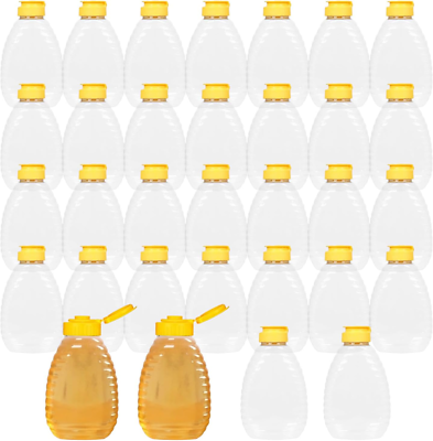 24 Pcs Clear Plastic Honey Bottles Plastic Skep Style Jar Honey Squeeze Bottle Empty Refillable Honey Dispenser With Flip Top Lids Leak Proof Honey Containers Holders For Storing And Dispensing 32oz P 371912777