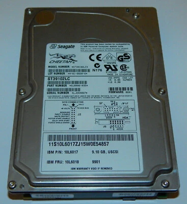 IBM 10L6017 ST39102LC Ultra SCSI Drive 9GB 9,1GB Festplatte Harddisk SCA 80 Pin - Bild 1 von 4