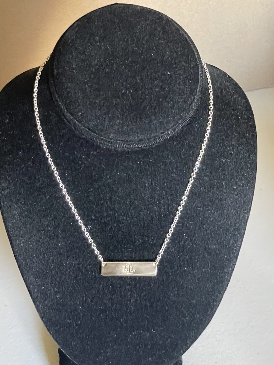 LAUREN RALPH LAUREN TWO-TONE RECTANGULAR BAR NECKLACE RLL