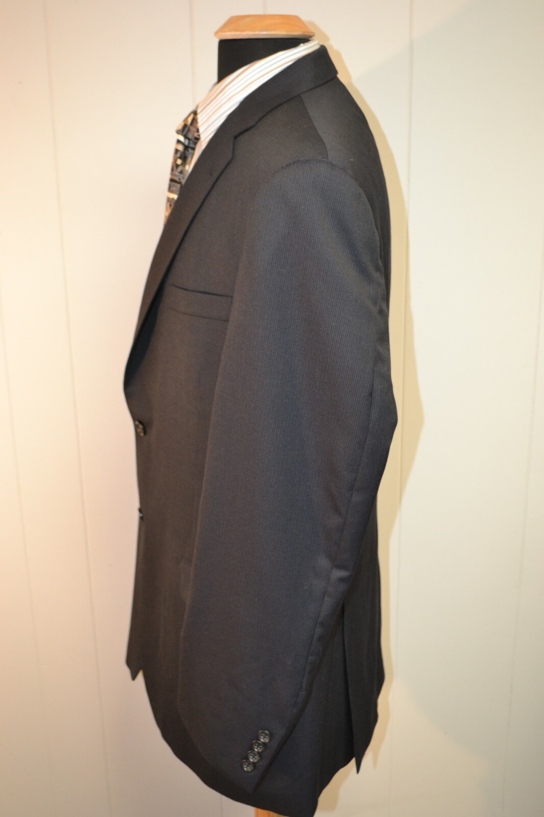 Burberry London Men's Navy Blue 2 Front Button Sports Coat Sz 44L thumbnail 3