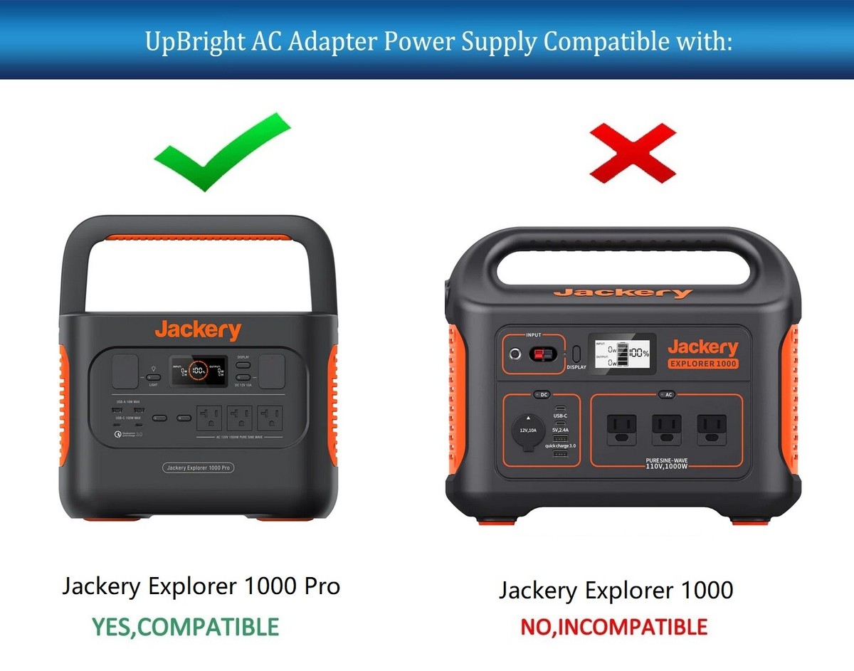 AC Adapter Or Car For Jackery Explorer 1000 Pro JE-1000B Portable Power  Station | eBay