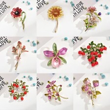 Elegant Enamel Flower Brooch Pin For Women Fashion Party Accessories Corsage Pin