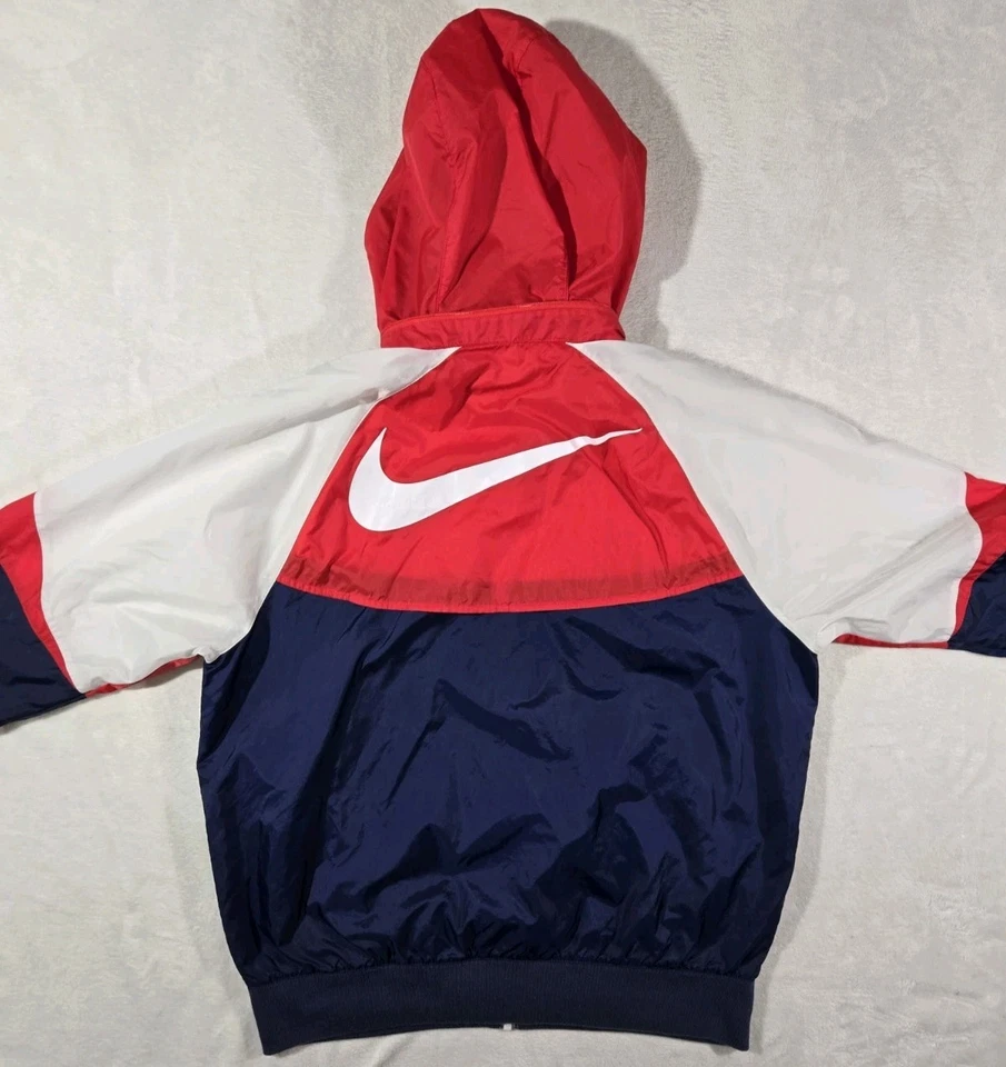 Nike Sportswear Windrunner Cremallera Completa Chaqueta con Capucha Para Hombres Pequeña Roja Blanca Azul Foto 4 de 4