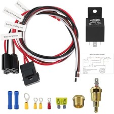 Electric Fan Relay Kit 40 AMP Automotive Relay Thermostat Switch Kit for