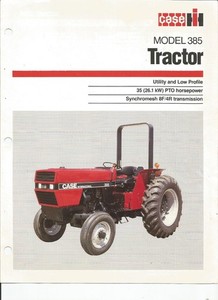Case IH Model 385 Tractor brochure 4p. 1986