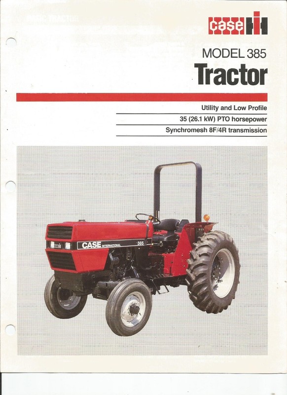 Case IH Model 385 Tractor brochure 4p. 1986
