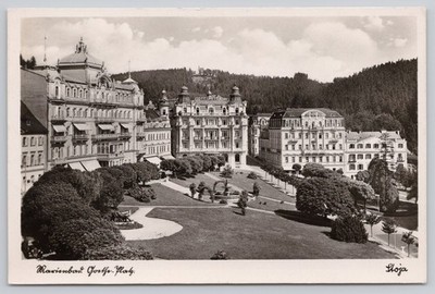 Postcard RPPC Czech Republic Marienbad  Goethe Platz Hotel Stern 75E 