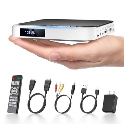 HDMI DVD Players for TV,  1080P HD Mini Small DVD Player with All Region White