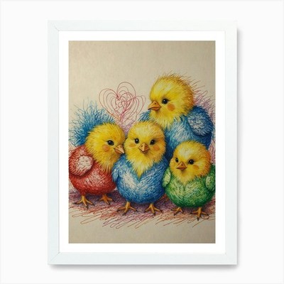 Kleine Küken 1 Kunstdruck gerahmt Wandbild Poster Leinwanddruck Bild