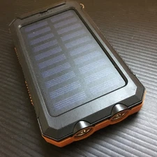Solar Power Bank 10000mAh Portable Charger with LED Light & Compass 5.25"L x3"W