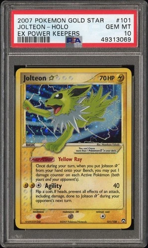 Jolteon Gold Star - 101/108 - 2007 Power Keepers | Gem Mint PSA 10