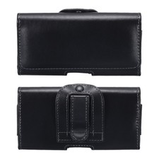 Phone Belt Holder for 4.7" Phone Horizontal Leather Black 5.6"x2.8"x0.5"