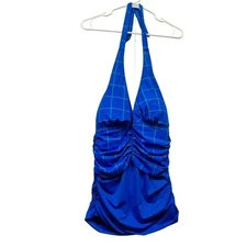 Spanx Size 17 Plus Size Tankini Swimsuit Top EUC Modest Ruched