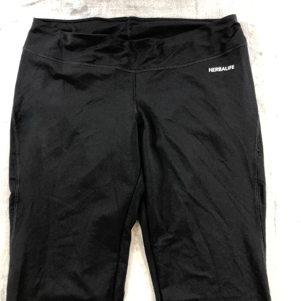 Patagonia Pants Womens Large Black Yoga Bootcut Flare Stretch Herbalife Logo - Image 2 of 4