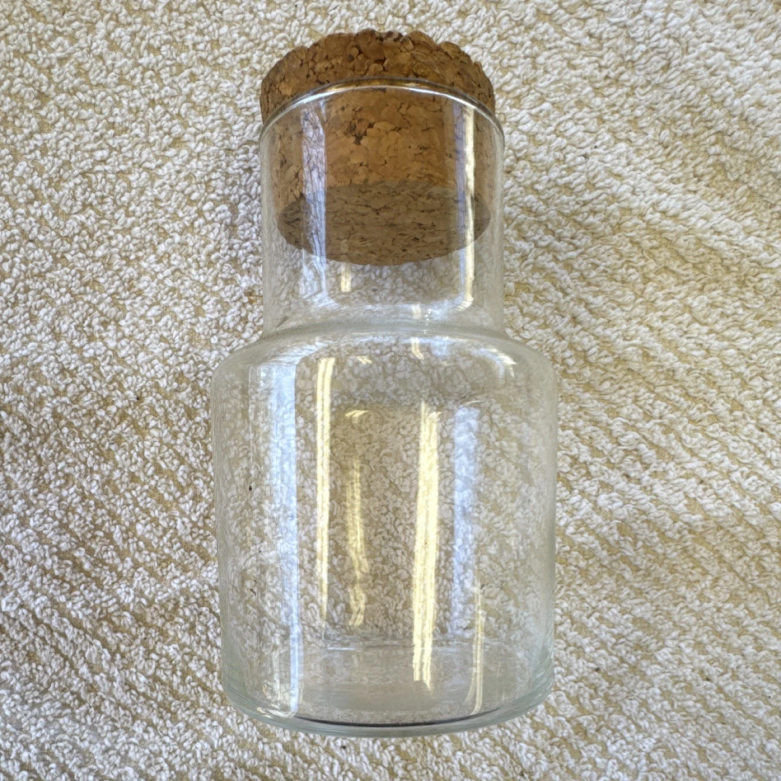 Glass Cylinder Storage Jar with Cork Lid, Clear, 6 in
