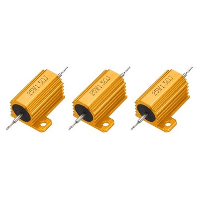 3x 25W 1,5Ω 5% Alu-Widerstand, Schraubanschluss Chassis, Gold