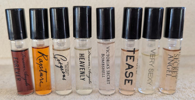 Victoria's Secret 8 spray vials .09oz Bombshell, Tease, Very Sexy, Rapture, etc.