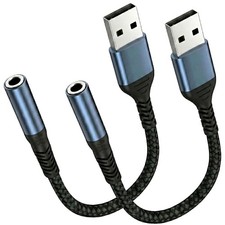 USB to 3.5mm Jack Audio Adapter  External Sound Card Adapter with...