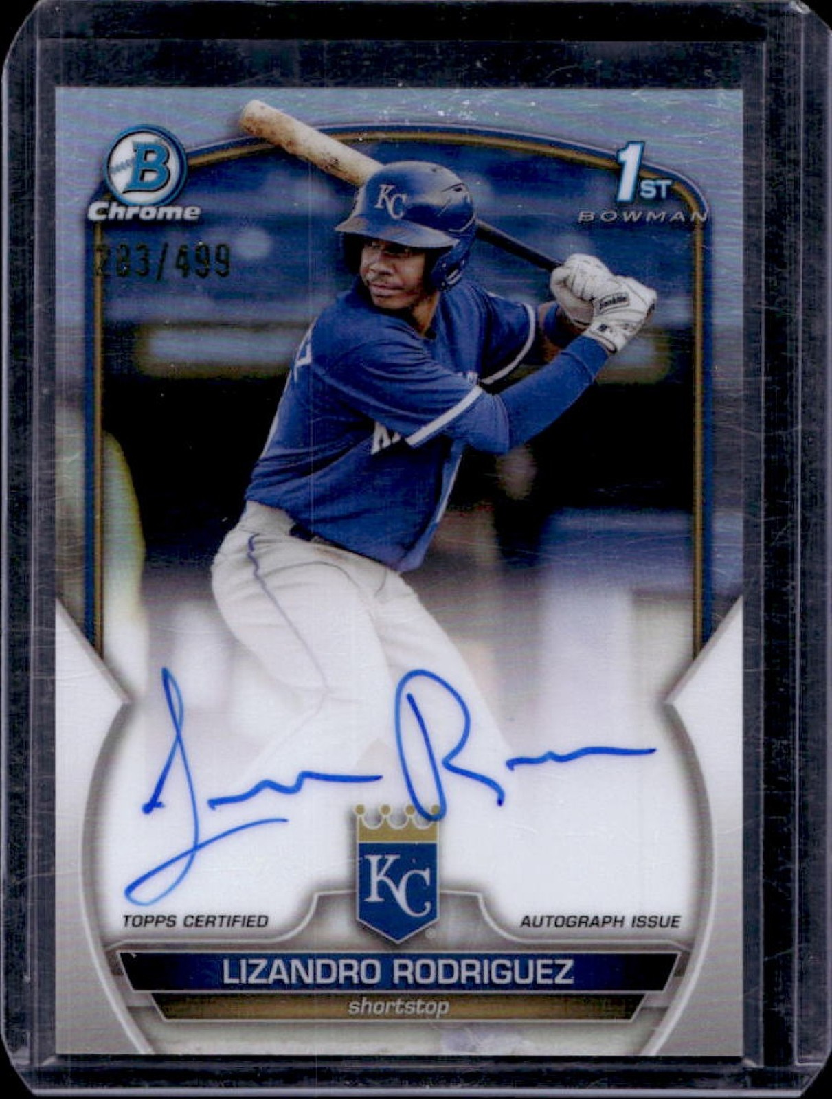 2023 Bowman Lizandro Rodriguez Chrome Auto Refractor 1st #/499 Royals