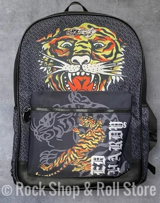 Ed Hardy Screaming Tiger Graphic Tattoo Large School Bag Backpack ~ Y2K ~ NWT - Photo 1/4