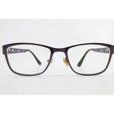 Hanae Mori HM 1128 Purple Rectangular Metal Eyeglasses Frames Italy 52-16-135