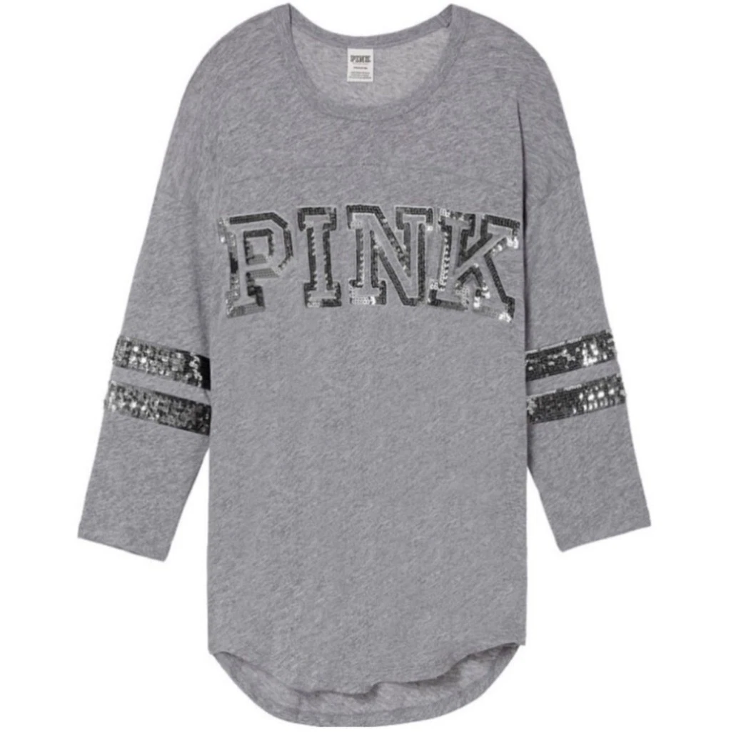 T-shirt Manches Courtes Victoria's Secret – Col Rond Rose, Campus, Neuf Avec étiquettes, Taille Plus