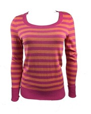 NWT Ann Taylor Orange/Pink striped women's lightweight Sweater XS, M