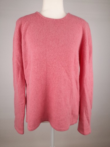 Morgan and Spencer Ladies Jumper Size 12 Lambswool Angora Blend Pink Crew Neck