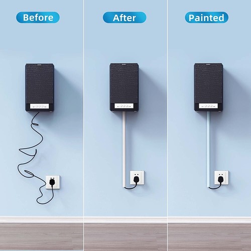 Wandkabel Versteck für 1 Mini Kabel Yecaye 125 Zoll An-Wand Kabel Abdeckung Kanal NEU - Bild 7 von 8
