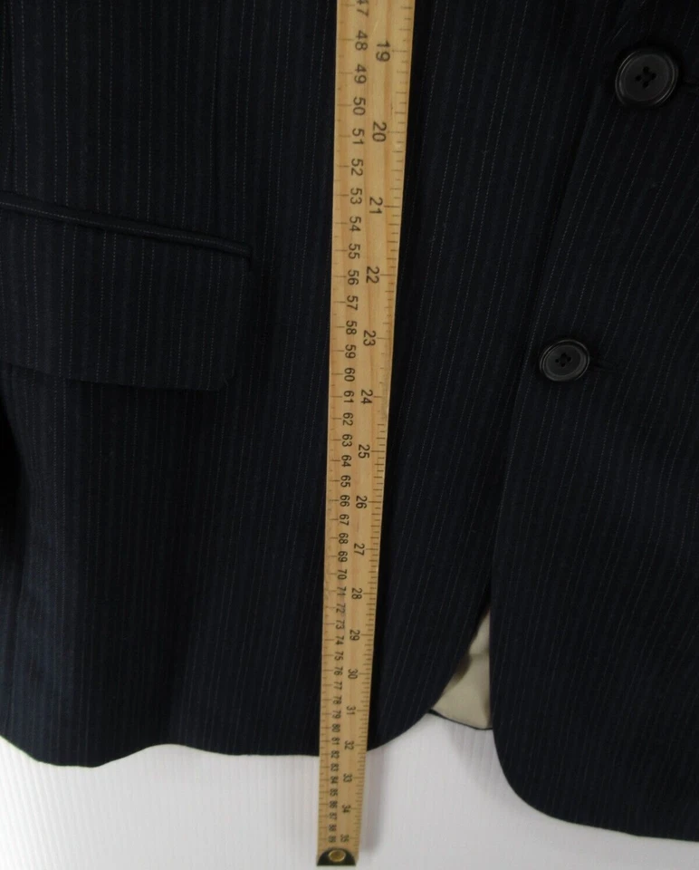 VINTAGE Paul Stuart Sport Coat Men 43 Long Blue Blazer Wool Cashmere Super 120s - Image 4 of 4