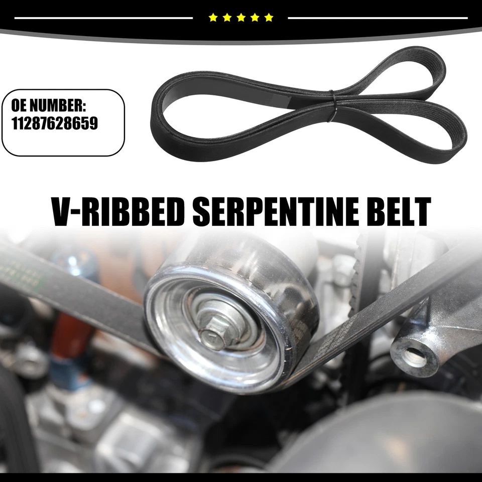 Pieza de 1 Cinturón Serpentino Acanalado en V Nº11287628659 apto para BMW 535i GT 2010-2017 Foto 2 de 4