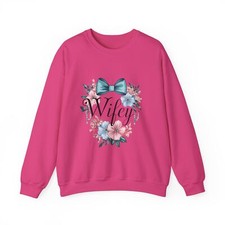 Sudadera Floral Esposa Cuello Redondo, Regalo para Esposa, Ropa de Boda, Aniversario,