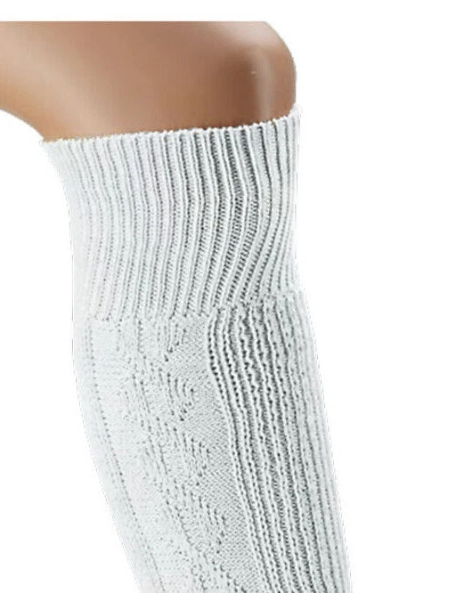 Bas Avec Laine, Uni à Motif , Blanc, Coton - Photo 3/3