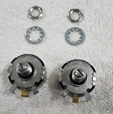 Pair of New NOS Unused Clarostat 25 Ohm 2 Watt Potentiometers Pots With Hardware