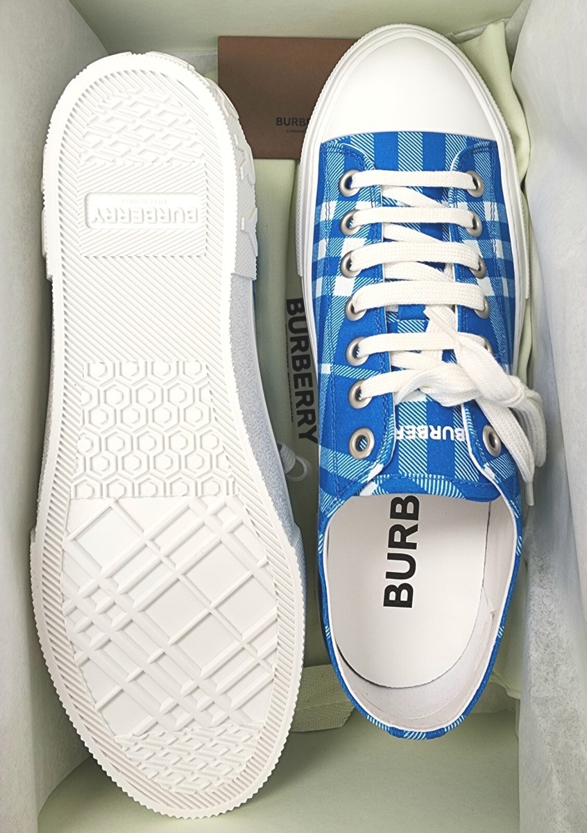 Burberry 左のみです Burberry Men's Jack Low Top Sneaker Shoes in Blue Check Size