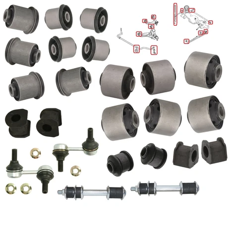 Rear Front Control Arm Sway Bar Bushings Drop Links for Mitsubishi Pajero 2008-