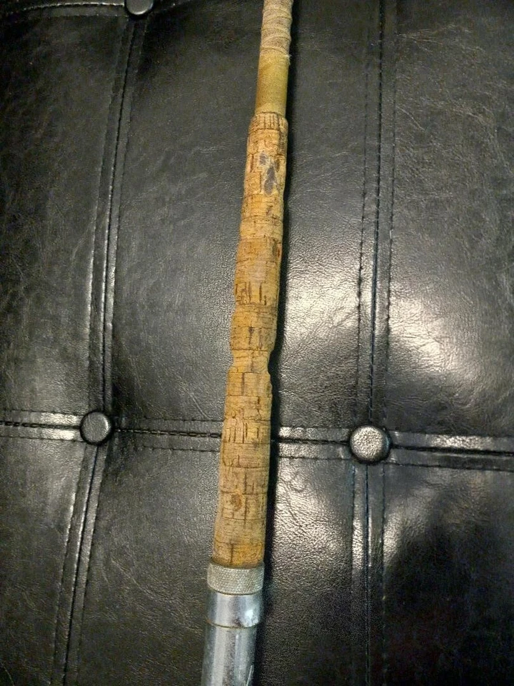  ANTIQUE VINTAGE ROD VARMAC RS 3 REEL SEA  AFTCO ROLLER GUIDES RARE WOOD HANDLE - Image 2 of 4