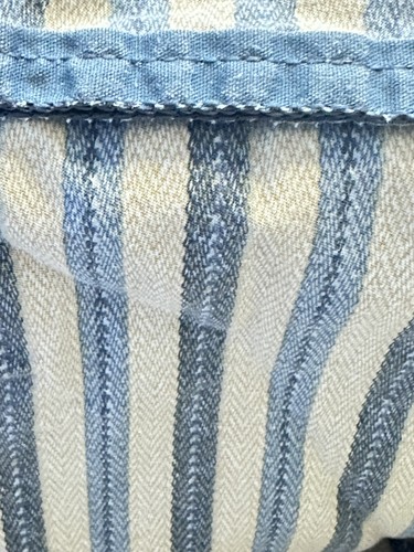 (2) VTG Ralph Lauren STD 100% Cotton Blue Khaki Striped Shams *Different Sizes*