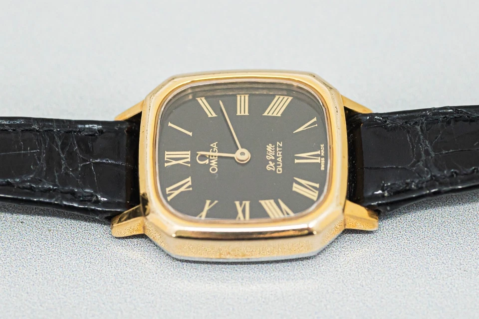 Sin Tarifas *CASI COMO NUEVO* Cuarzo OMEGA De Ville De Colección Cal.1353 Negro Romano Para Mujer Foto 4 de 4