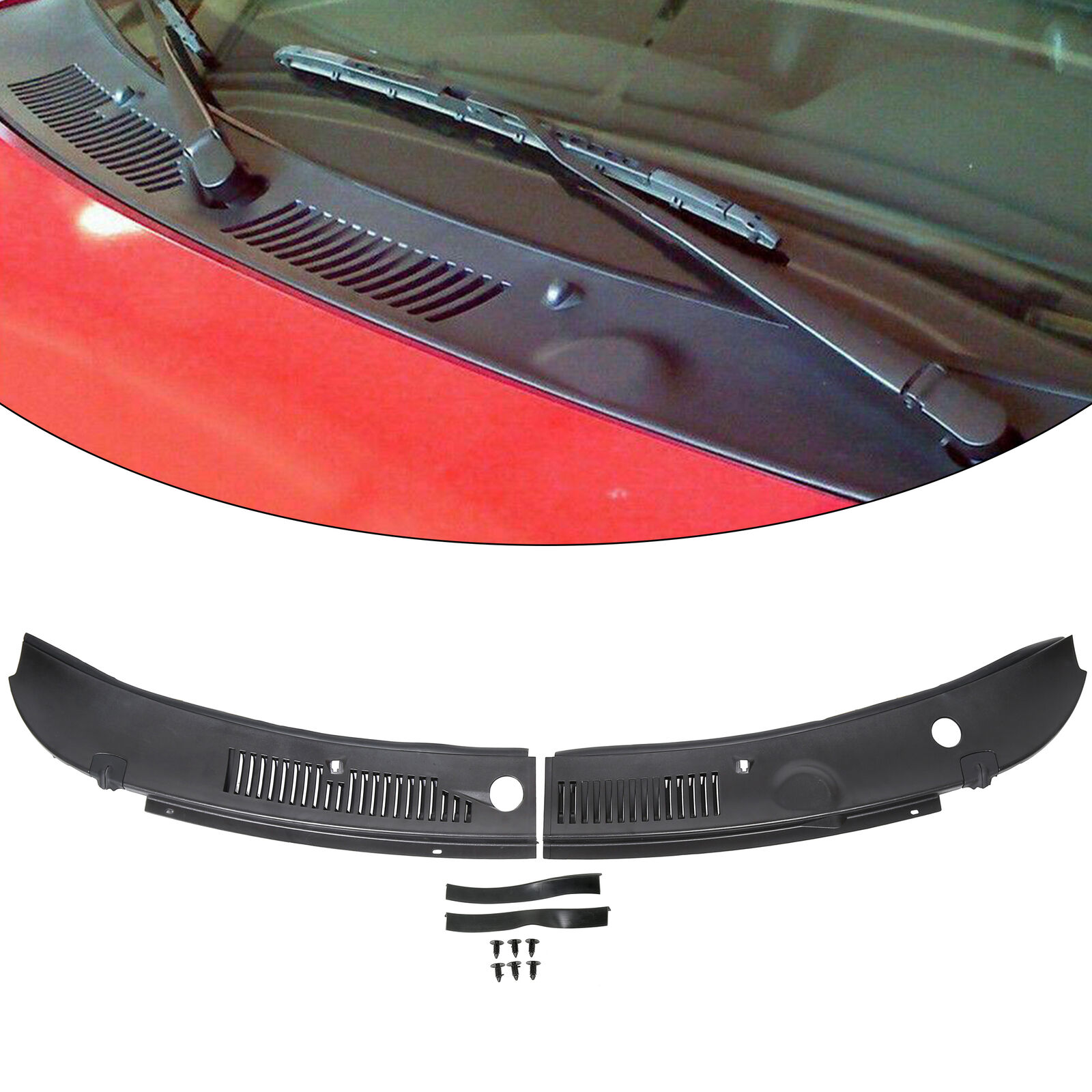 New Windshield IMPROVED Grille For Hood | Panel Cowl Mustang Wiper Vent 99-04 Ford eBay