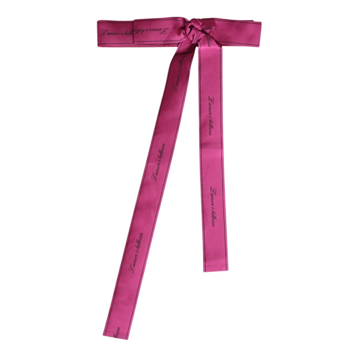DOLCE & GABBANA Belt Pink Waist Ribbon Wide Bow Logo Women