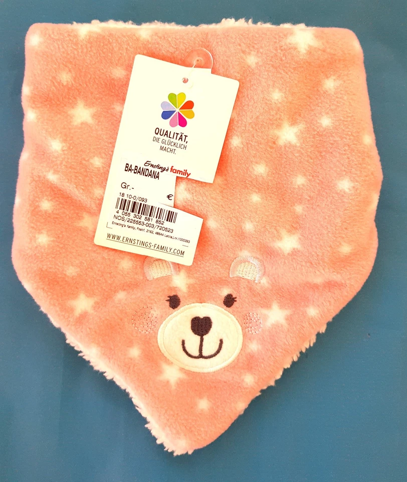 Baby Dreiecksschal Rosa Sternchen Bärenmotiv Topomini von Ernestings Family - Bild 1 von 4