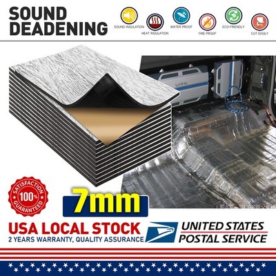 Heat Shield Insulation Car Hood Trunk Door Foam Sound Deadener Mat Pad 10-75SQFT