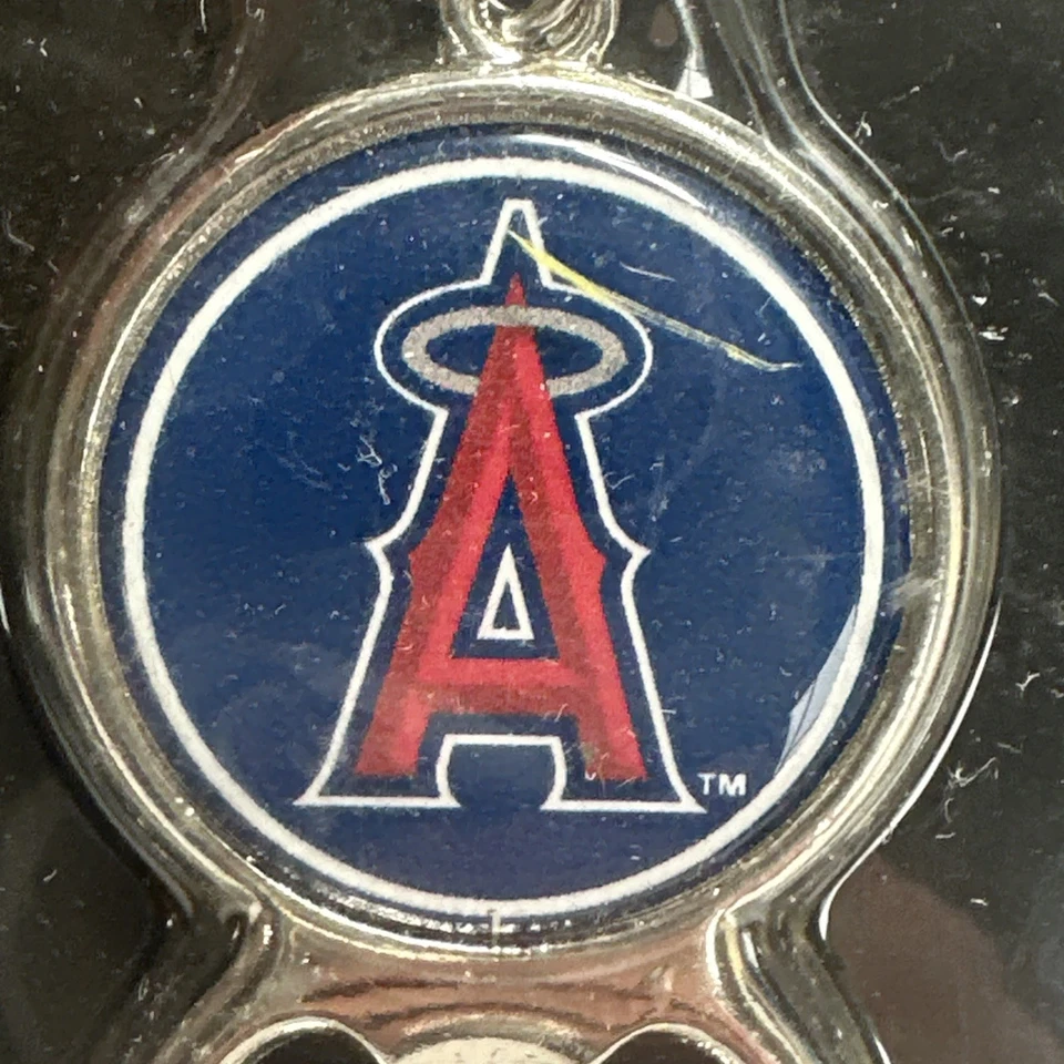 Anaheim Angels Los Angeles Baseball MLB 2 Key Rings Red And Blue And Ear Rings - Image 4 of 4